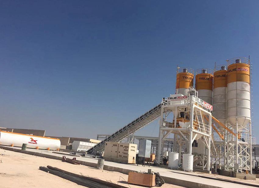 Stationary concrete batching plant