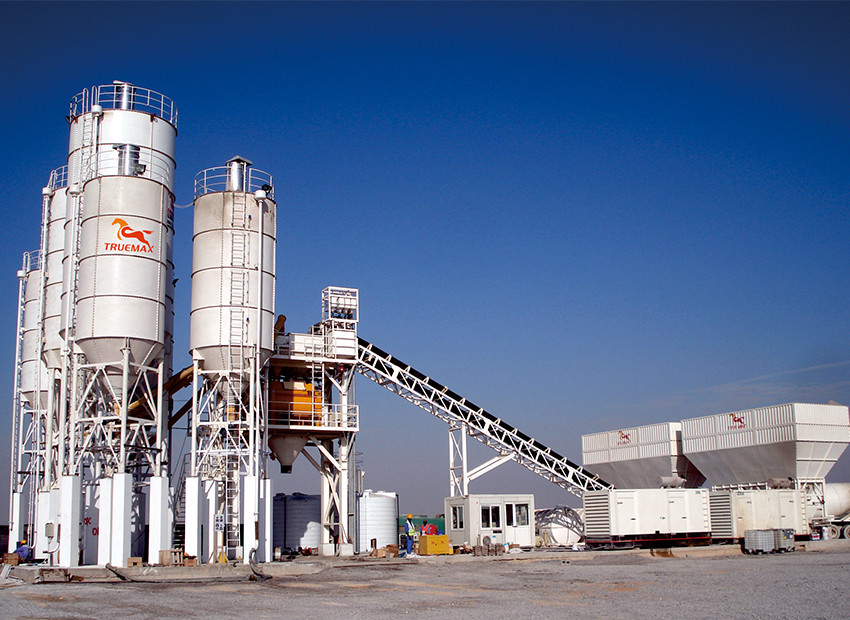 Stationary concrete batching plant